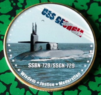 Navy USS Georgia Submarine SSBN-729 Colorized Art Coin | The Storepaperoomates Retail Market - Fast Affordable Shopping