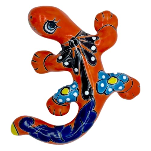 Colorful Ceramic Lizard Talavera Pottery Mexican Garden Decor Home Decor Gecko – Hand Painted in Mexico – Creatures Salamander Dragonfly Animals Reptiles Mexican Wall Décor Art Lizard Iguana – Lagartija Multicolor