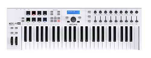 Arturia KeyLab Essential 49 – 49 Key USB MIDI Keyboard Controller with Velocity Sensitive Synth Action Keys, 8 Drum Pads, 9 Faders, 9 Knobs and Analog Lab V Software Included