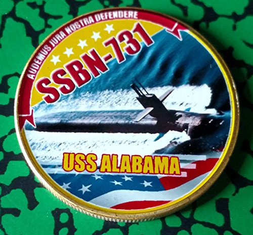 Navy USS Alabama Submarine SSBN-731 Colorized Art Coin