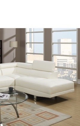 Modern White Chaise Lounge (White)