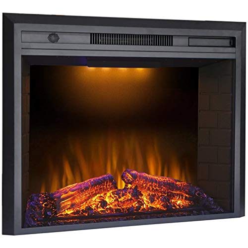 Valuxhome Electric Fireplace, 36 Inches Fireplace Insert with Overheating Protection, Fire Crackling Sound, Remote Control, 750/1500W, Black