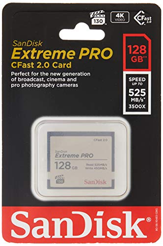 Sandisk Extreme Pro – Flash memory Card – 128 GB – CFast 2.0 – Silver (SDCFSP-128G-A46D)