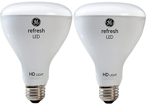 GE Refresh HD LED Light Bulbs, 65W Replacement, BR30 LED Floodlight, 2-Pack, Daylight, Dimmable Flood Light Bulbs, Indoor, Medium Base