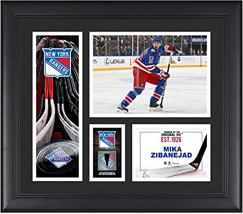 Mika Zibanejad New York Rangers Framed 15″ x 17″ Player Collage with a Piece of Game-Used Puck – NHL Player Plaques and Collages