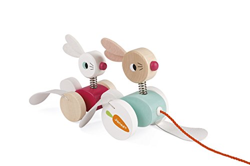 Janod Zigolos Wooden Pull Along Rabbits – Ages 12 Months+ – J08207