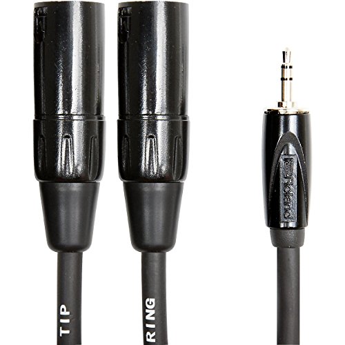 Roland Black Series Interconnect Cable, 3.5 mm to Dual XLR (Male), Y-Cable, 15-Feet