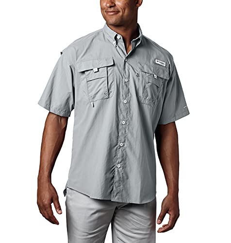 Columbia Men’s Bahama II UPF 30 Short Sleeve PFG Fishing Shirt, Cool Grey, 1X