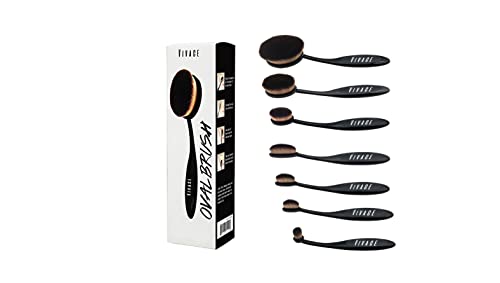 Professional Makeup Brush Set, Multifunctional Oval Head Brushes Pack, Foundation Concealer, Blending & Contouring Tools (Pro Set – 7 Pieces)