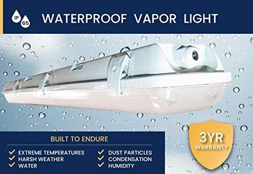 Orilis LED Vapor Tight Lights | 4FT Garage Shop Light Waterproof Fixtures | Commercial Water Resistant Lighting for Outdoor Parking Lot Car Wash Warehouse Patio | 6500K IP65 85-277V (4-Pack) | The Storepaperoomates Retail Market - Fast Affordable Shopping