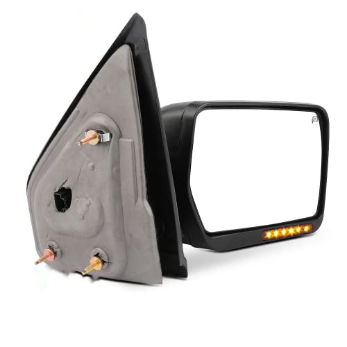 SCITOO Towing Mirror fit for Ford Exterior Mirror fit 2007-2014 for Ford for F-150 Truck with Amber Turn Signal and Puddle Light Heated Power Controlling and Manual Folding (Passenger Side)