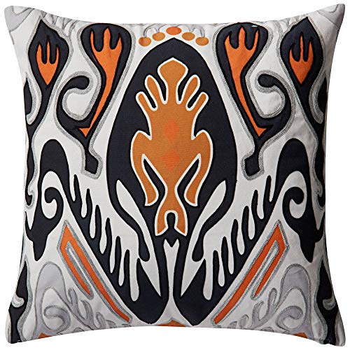 Loloi Poly Set Orange/Multi Decorative Accent Pillow, 22″ x 22″ Cover