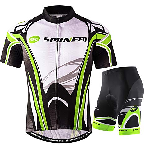 sponeed Cycle Jersey Men Shorts Cycling Clothing Padded Tights Cycle Pants Breathable US L Multi Green