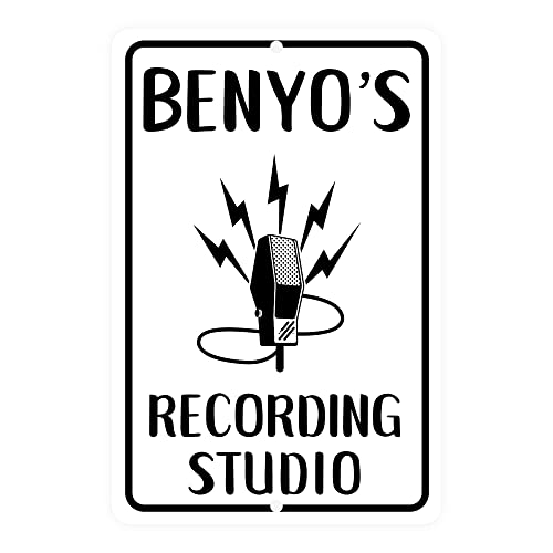 Pattern Pop Personalized Singer Recording Studio Metal Room Sign (8×12 Inches)