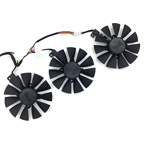 88mm T129215SU 6-Pin DC 12V 0.50A Cooling Fan for ASUS Strix Raptor GTX 980Ti R9 390X R9 390 GTX 1060 GTX 1070 GTX 1080 RX 480 Graphics Card Cooler Cooling Fans (Fan (3Pcs))