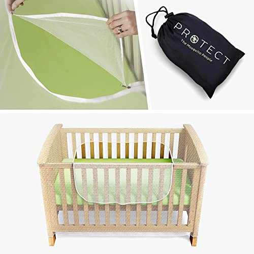 Mosquito Net for Cot, Crib & Cot Bed – Baby Mosquito Insect Net – Cat Net with Zipper Feature for Quick, Easy Access to Your Baby (by Luigi’s)