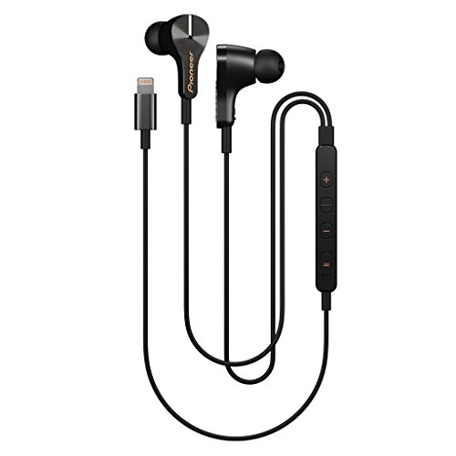 RAYZ Pioneer Original Active Noise Cancelling Earbuds Wired with Mic, Auto-Pause, Hands-Free Hey Siri, Lightning Cable Earphones Compatible with iPhone, iPad and iPod. MFI Certified (Onyx Black)