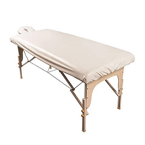 ForPro Waterproof Massage Table Cover, Protective Spa Treatment Sheet Set for Massage Tables, Machine Washable, Includes Massage Fitted Sheet and Face Rest Cover, Natural