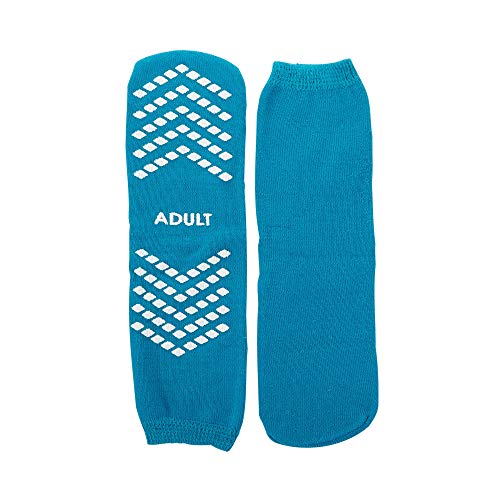 Slipper Socks Mckesson Terries Adult Large Teal Above The Ankle by Mckesson