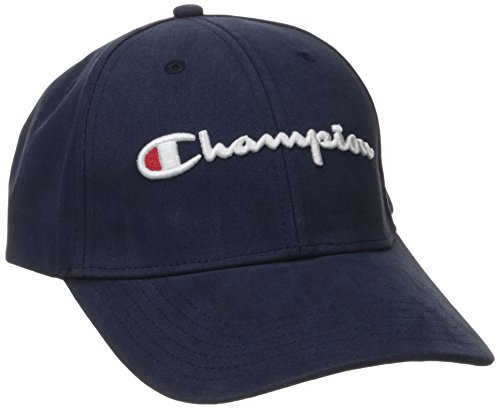 Champion Twill, 100% Cotton Cap with Logo, Adjustable Hat, Navy, ONE Size