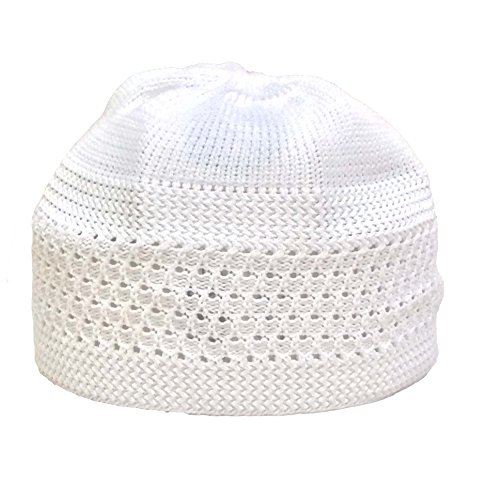 NDA Breathable Beanie Cotton Stretchy Skull Cap Kufi Hats for Men Stretchable Caps | Helmet Liner | Muslim Ramadan Gifts (One Size, White)