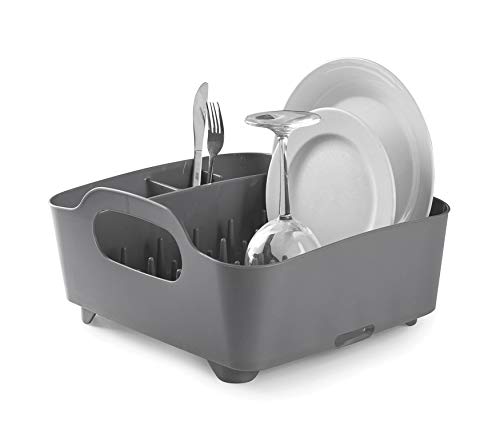 Umbra Tub Dish Drying Rack – Lightweight Self-Draining Dish Rack for Kitchen Sink and Counter at Home, RV or Motorhome, Charcoal | The Storepaperoomates Retail Market - Fast Affordable Shopping