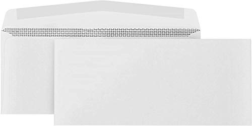 500 No. 10 Security Envelopes – Gummed Flap – Tamper Proof Design – Security Tinted with Printer Friendly Design – Number 10 Size 4 1/8 x 9 ½ Inch – Pack of 500
