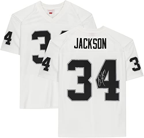 Bo Jackson Las Vegas Raiders Autographed Mitchell & Ness White Replica Jersey – Autographed NFL Jerseys