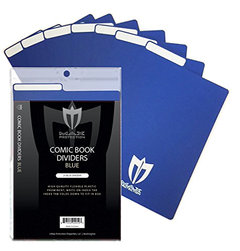 100ct Max Pro Comic Book Dividers – Blue – Innovative Flex Fold Tabs