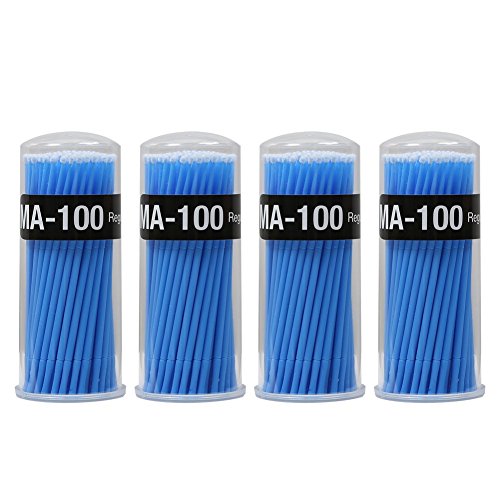 Shintop 400pcs Disposable Micro Applicators Brushes Great for Dental/Oral/Makeup (Blue, 2.5mm)