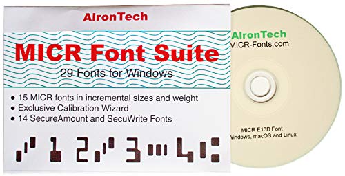 MICR Font Suite : 15 MICR E13B , 14 Secure.