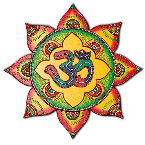 Om Symbol Living Room Wall Decor – Boho Decoration Wooden Wall Painting – 100% Handcrafted in India