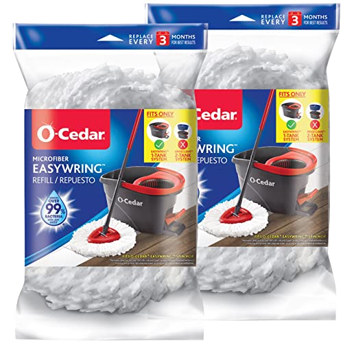 O-Cedar EasyWring Spin Mop Head Refill 2 Count (Pack of 1)