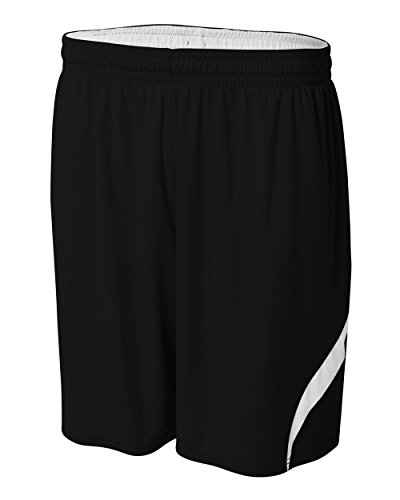 A4 Sportswear Black/White Adult SM Reversible Shorts