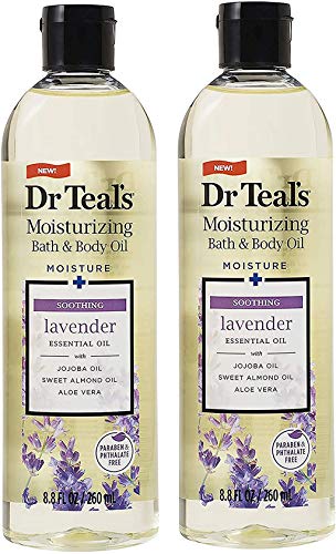 2 Pack of Dr. Teal’s Soothe & Sleep with Lavender Body and Bath Oil, 8.8 fl oz each (Packaging may vary)