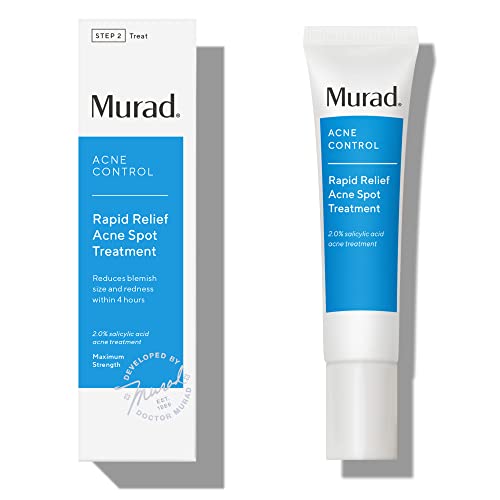 Murad Rapid Relief Acne Spot Treatment – Acne Control Max Strength 2% Salicylic Acid Invisible Gel Spot Solution for Fast Acne Relief – Reduces Blemish Size and Redness Within 4 Hours.5 Oz