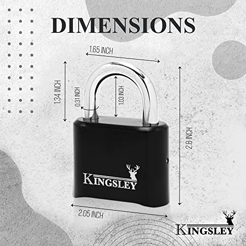 Kingsley Locks 22L Combo Lock, 10,000 Possible Combinations, Combination Padlock, Hardened Steel, Heavy Duty Outdoor Weatherproof Combo Lock for Sheds, Fence, Gym Lock, Gate, Sports Locker (Black) | The Storepaperoomates Retail Market - Fast Affordable Shopping