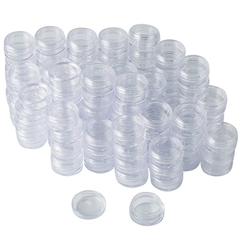 Bekith 108 set Clear Empty 3 Gram/ 3ML Plastic Pot Jars, Cosmetic Containers With Lids