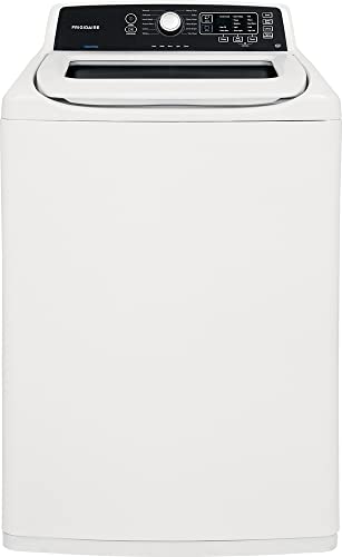 Frigidaire FFTW4120SW 4.1 cu. ft. High Efficiency Top Load Washer, 12 wash cycles, Quick Wash, Delicate, Hand Wash, Active Wear, Heavy Duty, Stainless Steel Drum, in White