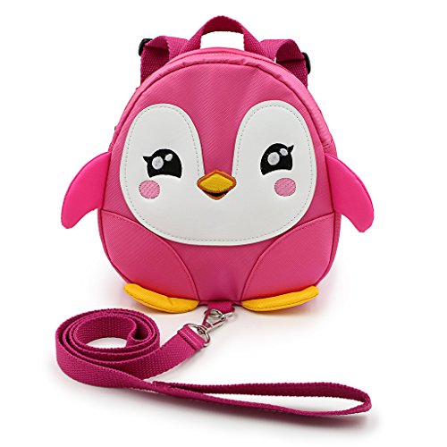Hipiwe Baby Toddler Walking Safety Backpack Little Kid Anti-lost Travel Bag Harness Reins Cute Penguin toddler bookbag Mini Backpacks with Safety Leash for Boys Girls 1-3 Years Old