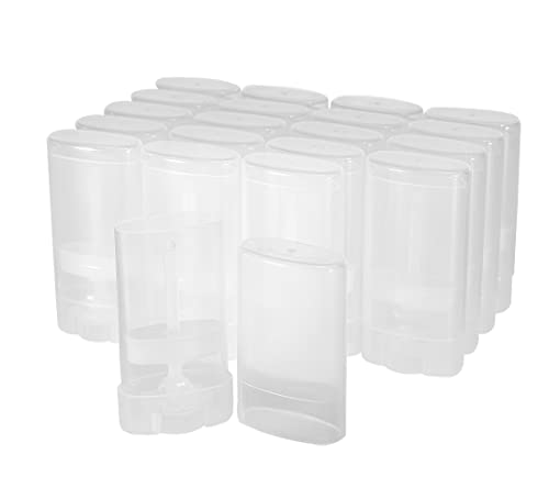 Xiboya textile Empty Oval Deodorant Lip Lipstick Balm Tubes Containers Plastic 20PCS 15ML Transparent (15ml, Transparent)