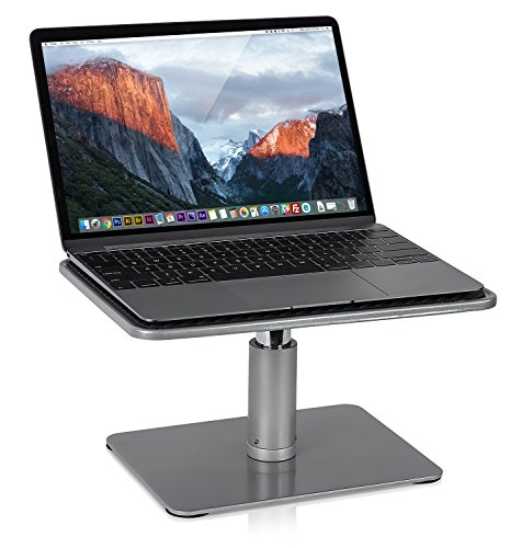 Mount-It! Adjustable Height Laptop Stand for MacBook Pro | Wide Platform Laptop & Monitor Desk Riser | Ergonomic Desk Riser Stand for MacBook and 11-15 Inch Laptops | 24-32 Inch Monitor Stand Riser