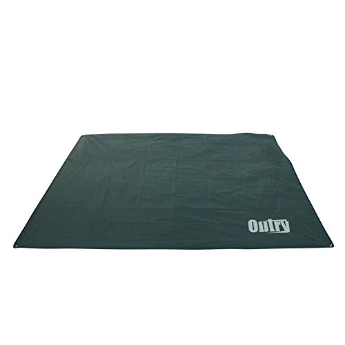 OUTRY Waterproof Multi-Purpose Tarp – Tent Stakes Included – Green- S – 4.9ft x 7.2ft / 1.5m x 2.2m, Lightweight Camping Picnic Ground Sheet Cover Cloth Mat Footprint Rain Fly Shelter Tarpaulin