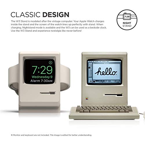 elago W3 Stand Compatible with Apple Watch Series 8/SE2/7/6/SE/5/4/3/2/1 (45mm, 44mm, 42mm, 41mm, 40mm, 38mm) (Classic White) – Classic Monitor Design, Compatible with Nightstand Mode | The Storepaperoomates Retail Market - Fast Affordable Shopping