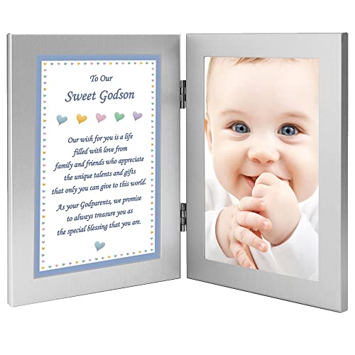 Poetry Gifts Godson Birthday, Baptism or Christening Gift from Godparents, Add 4×6 Inch Photo