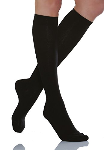 RELAXSAN 920 (Black, Sz.3) – 20-30 mmHg unisex cotton compression socks, 100% Made in Italy