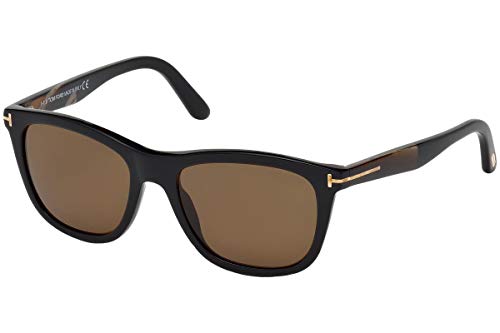Tom Ford FT0500-F Sunglasses 54 01H Shiny Black Brown Polarized