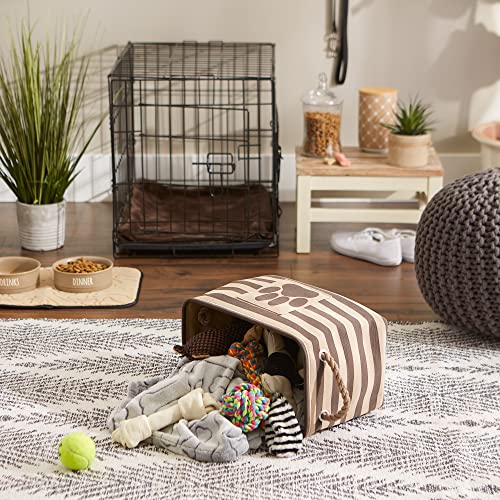 Bone Dry Pet Storage Collection Striped Paw Patch Bin, Small Rectangle, Brown | The Storepaperoomates Retail Market - Fast Affordable Shopping