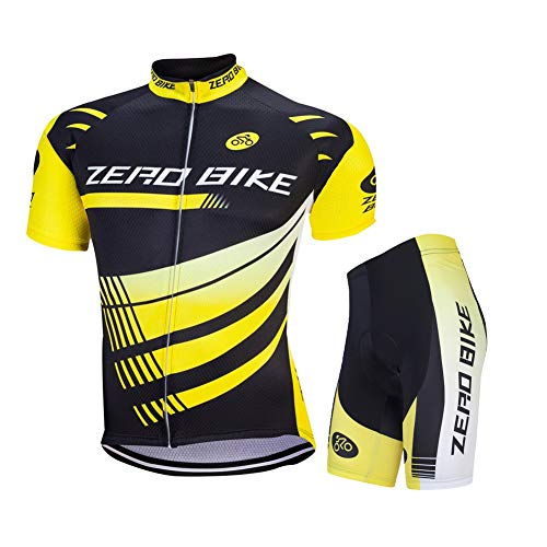 ZEROBIKE® Men Breathable Quick Dry Comfortable Short Sleeve Jersey + Padded Shorts Cycling Clothing Set Cycling Wear Clothes