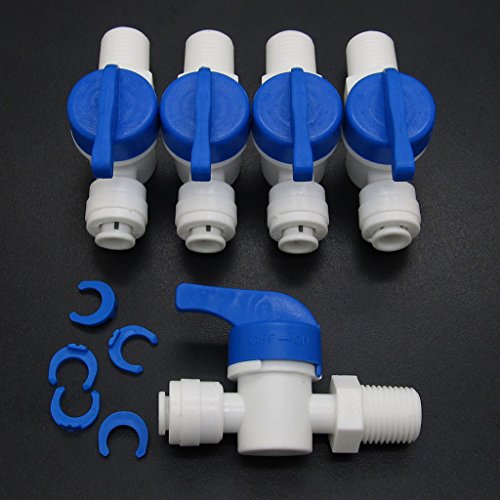 5 PCS OD Tube Ball Valve Quick Connect Fitting 1/4″ RO Water System
